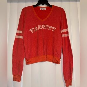 WILDFOX Red “Varsity” Sweater